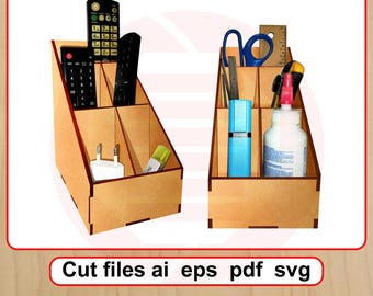 Laser cut Home desk organizer SVG Laser cutting template pattern instant digital download