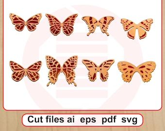 Laser cut files Butterfly SVG vector template Home decor DIY crafts Digital download