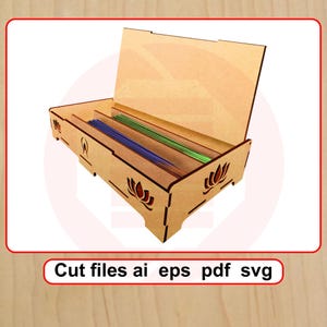 Plantilla de archivo SVG para cortar cajas de incienso con láser, manualidades de madera DIY.