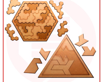 Laser cut SVG Montessori Geometric puzzle vector template DIY crafts projects