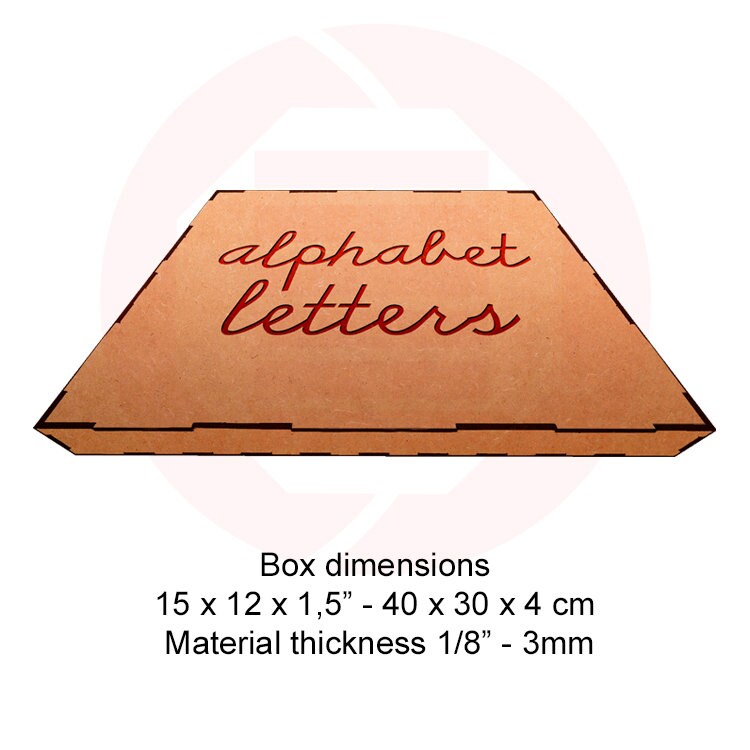 Laser Cut File Cursive Italic Letter Alphabet Box Montessori School ...