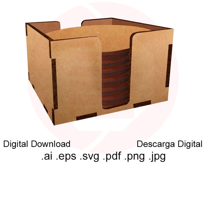 Download Laser cut file Laser cut vector template Coaster holder ...