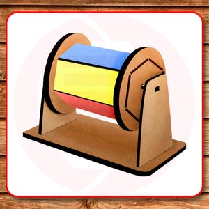 File tagliato al laser Tamburo rotante Materiale didattico Montessori Glowforge Modello di progettazione vettoriale SVG Fai da te Artigianato Download digitale