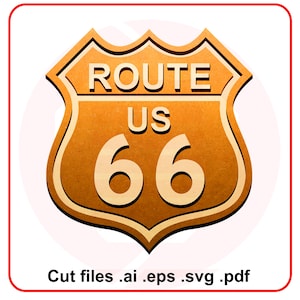 Laser cut SVG US Route 66 traffic signal digital vector template cutting file woodwork DIY crafts