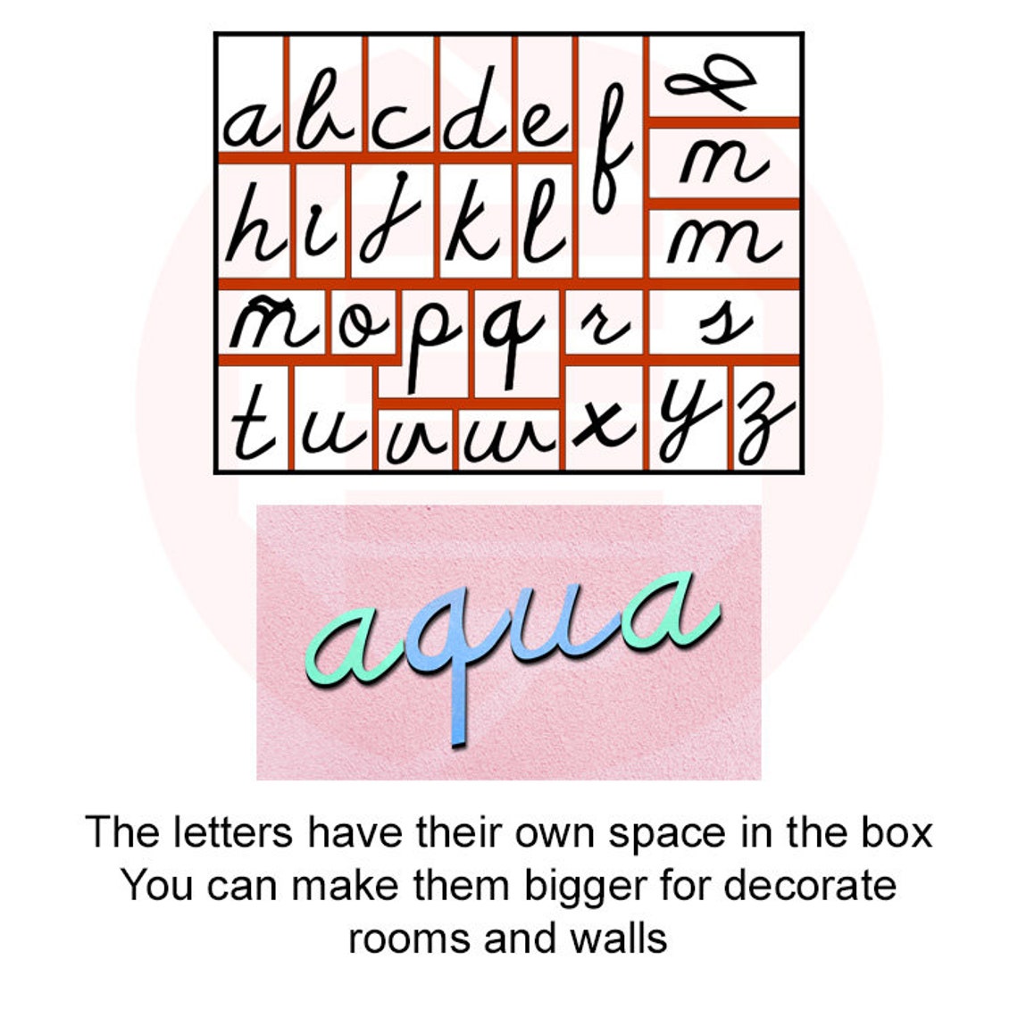 Laser Cut File Cursive Italic Letter Alphabet Box Montessori School ...