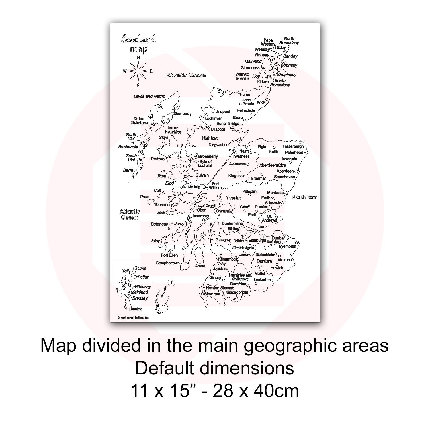 Scotland Map Raster Laser Cut Scotland Map Scotland Wooden Map SVG Cutting Files Vector ...