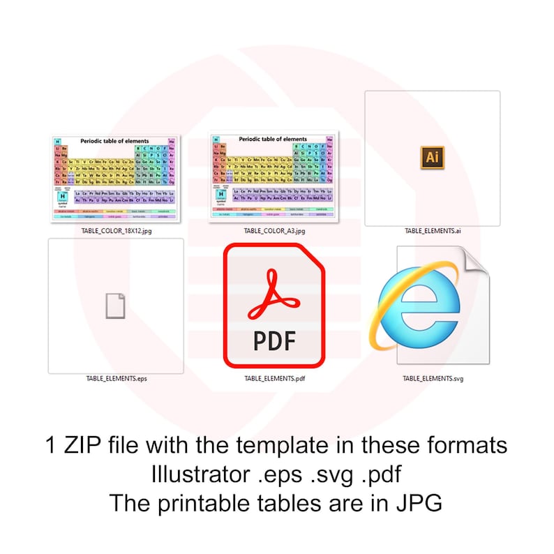 Laser Cut SVG Periodic Table of Elements Template Chemistry Digital ...