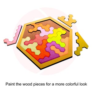 Plantilla vectorial de rompecabezas geométrico Montessori SVG cortado con láser para proyectos de manualidades de bricolaje imagen 5