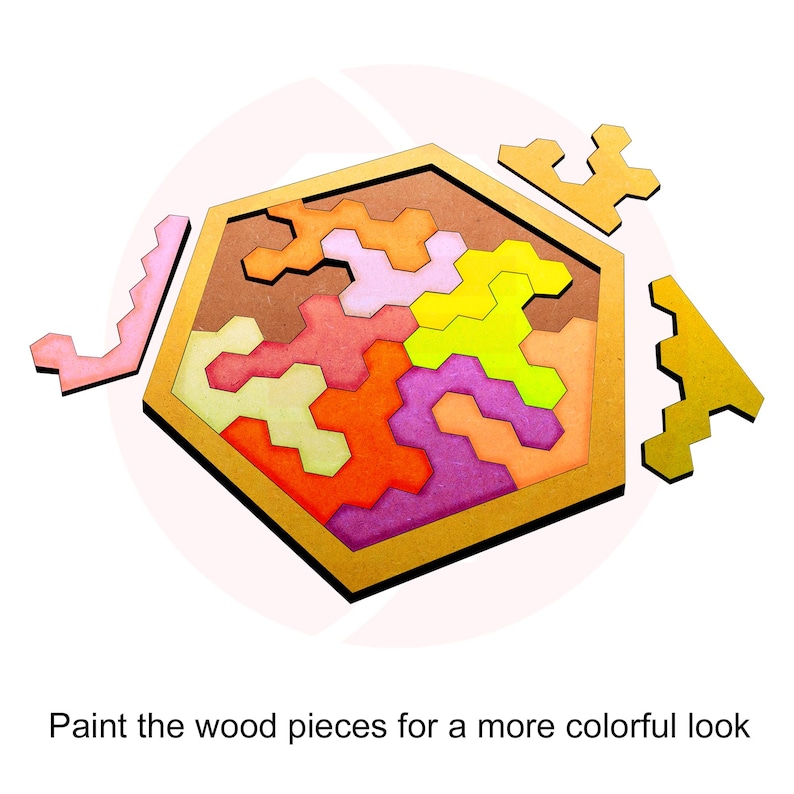 Plantilla vectorial de rompecabezas geométrico Montessori SVG cortado con láser para proyectos de manualidades de bricolaje imagen 5