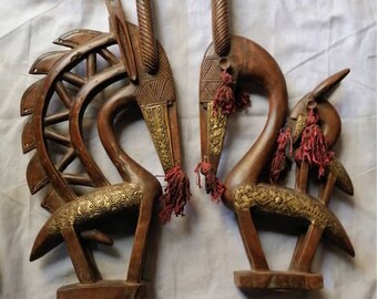 Chiwara Bambara Figures, African Chiwara, Bambara Headdress