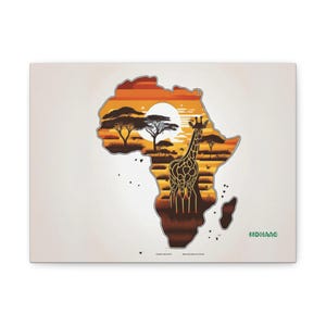 Afrikanische Wandkunst, Safari Giraffe Afrikanische Karte, Wildtier-Kunst, Dschungel-Dekor, Safari-Liebhaber-Geschenk, Safari-Wand-Kunst, Safari-Kinderzimmer-Dekor, Bürodeko