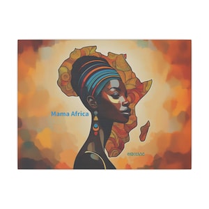 Arte murale africana, Mama Africa Mappa africana Arte murale, Regalo per amici Famiglia Amore, Decorazione cultura africana, Arte su tela africana, Mappa africana