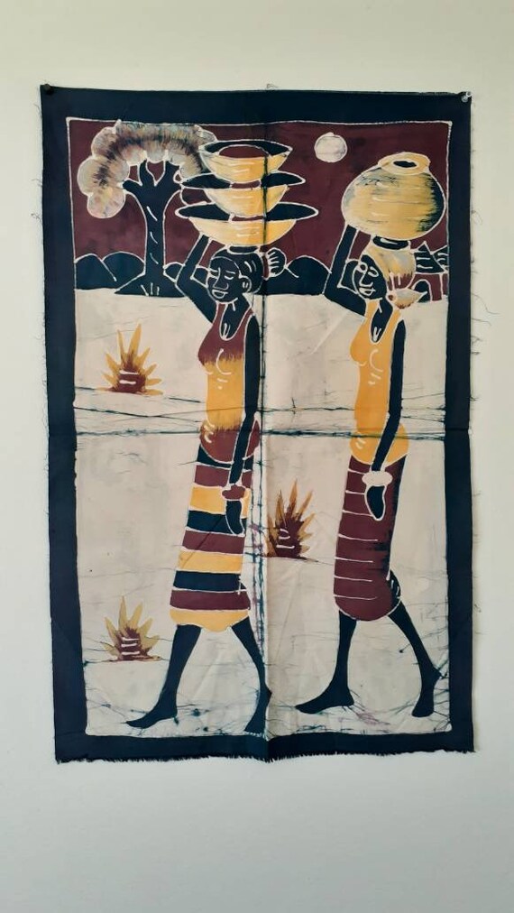 Batik Wall Hanging batique Wall Hanging African Batik Art Vintage Tribal Batik Batique Wall Painting Batique Fabric Art Batique Art Etsy Canada