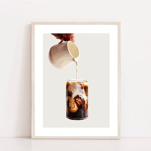 Iced Coffee Print | Coffee Lover | Printable Wall Art | Modern Wall Art | Cold Brew Print | Digital Download | Modern | Minimalistic