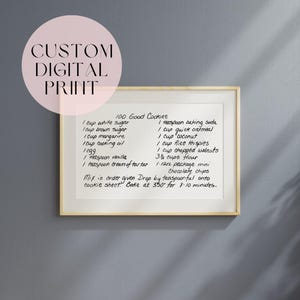 Carta, nota o receta manuscrita personalizada / Impresión en varios tamaños / DESCARGA DIGITAL / Regalo personal