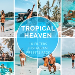 Tropical Heaven Pack | 10 Lightroom Mobile and Desktop presets | For Android, iOS, PC