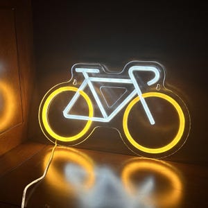 Insegna al neon per bicicletta per decorazioni murali, decorazioni per finestre, decorazioni per stanze, insegna al neon per cucina
