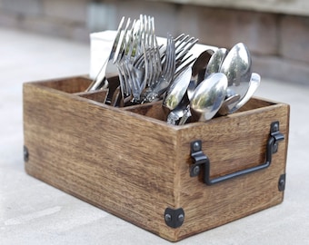 Table top utensil dish, Sponge holder Kitchen cutlery organizer Cutlery caddy Pottery Utensil carrier Cutlery holder Ceramic silverware container