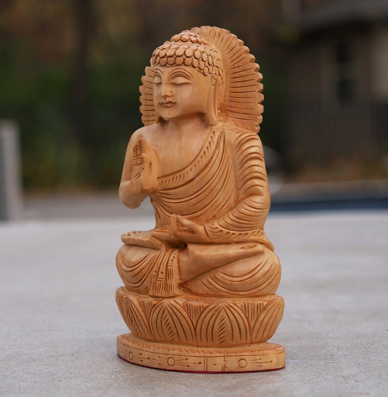 Laughing Buddha - Hand Carved Kadam Wood Sculpture (2 in)