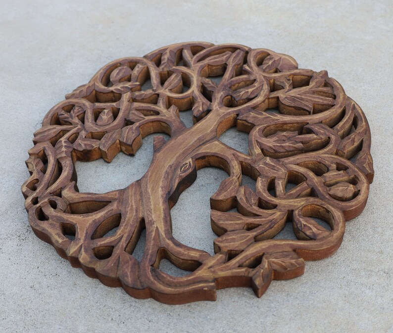 Handcrafted Wooden Celtic Tree Of Life Wall Art Decor Hanging Etsy