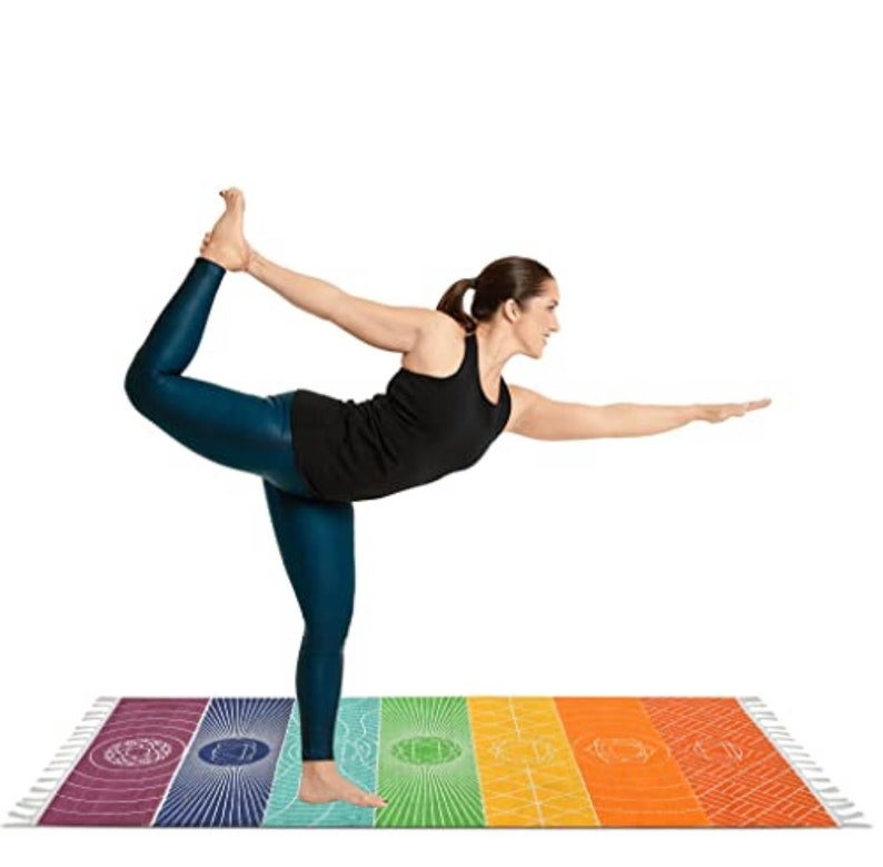 Organic Cotton 7 Chakra Yoga Mat Rug Comfortable And Perfect For Yoga, Meditation, Fitness, and Prayer Non-toxic and Anti-slip image 4