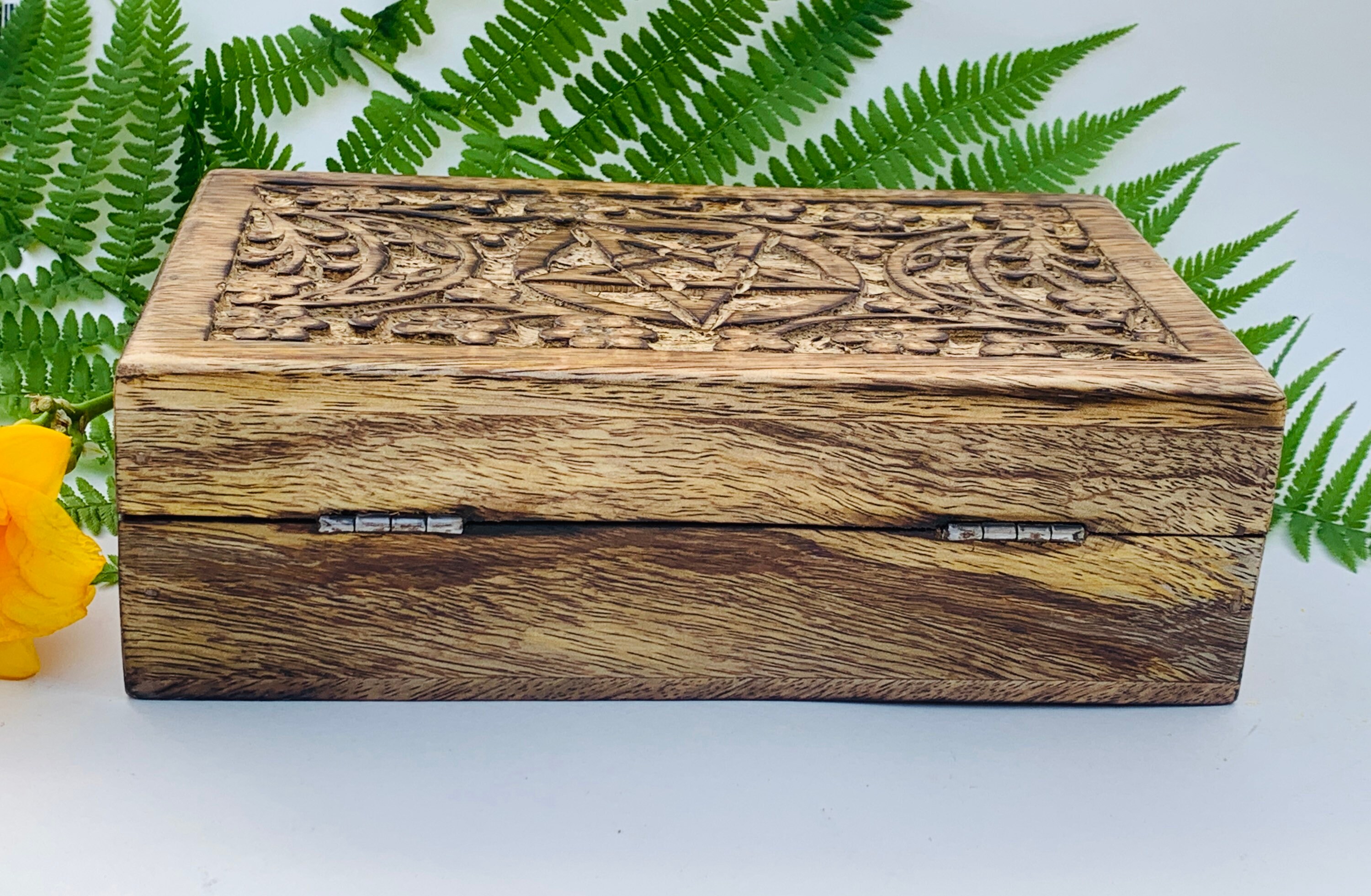 Tree Of Life Handmade Decorative Wooden Jewelry Box - Antique Finish, 9x6 Inches, Mango Wood - View #7