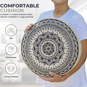 Meditation Cushion Traditional Pillow, Comfortable Floor Pillow, Large Floor Sitting Cushion Includes a Carry Bag