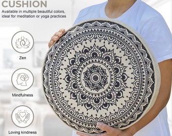 Meditation Cushion Traditional Pillow, Comfortable Floor Pillow, Large Floor Sitting Cushion Includes a Carry Bag