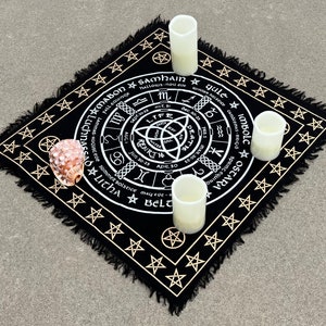 Cycle Of Life Altar Cloth Tarot  Witchcraft Table Cloth Cover