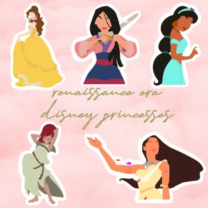 Renaissance Era Disney Princess Vinyl Stickers