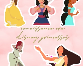 Renaissance Era Disney Princess Vinyl Stickers