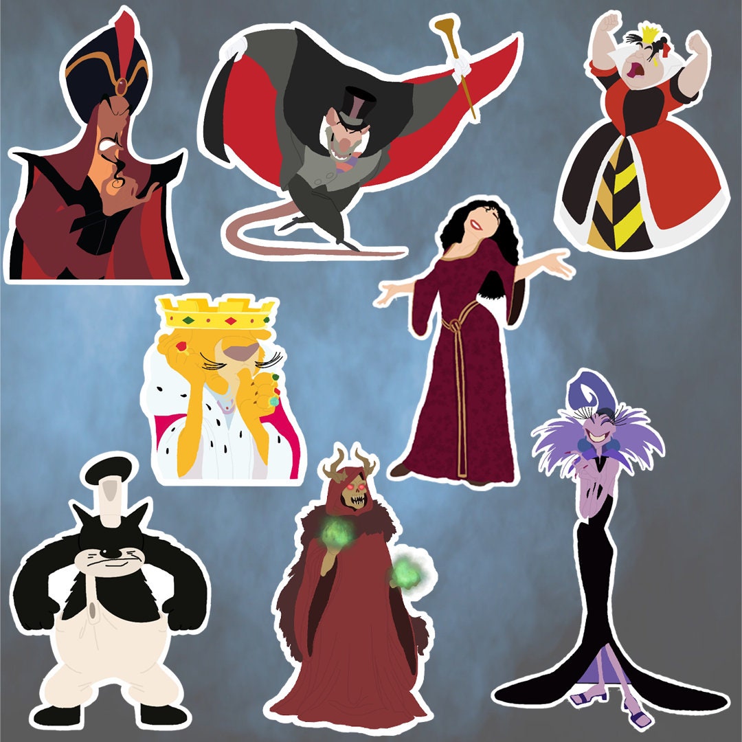 Disney Villains Vinyl Stickers Etsy