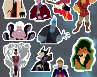 Pegatinas de vinilo de los villanos de Disney