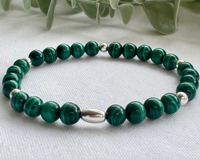 Malachite Gemstone Bracelet: Unisex Boho Healing Crystal Jewelry