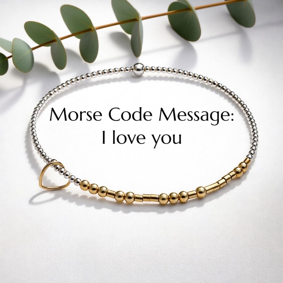 I Love You Morse Code Bracelet, Sterling Silver Gold Filled, Minimalist ...
