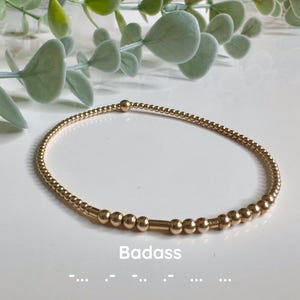 Badass Morse Code Armband: Dolt meddelande med pärlor för självförtroende i silver eller guld