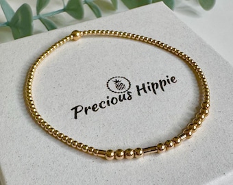 Badass Morse Code Bracelet, 14k Gold Filled or Sterling Silver secret message bracelet, Hidden meaning jewellery, Gift for her