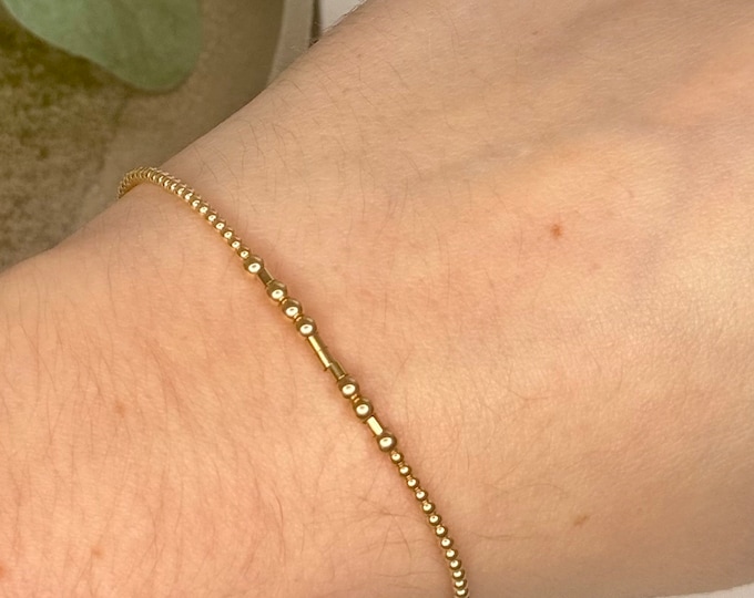 Personalised Morse Code Beaded Bracelet in Sterling Silver or Gold Fill