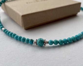 Turquoise Choker, Handmade Natural Turquoise Necklace