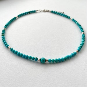 Turquoise Choker, Handmade Natural Turquoise Necklace image 4