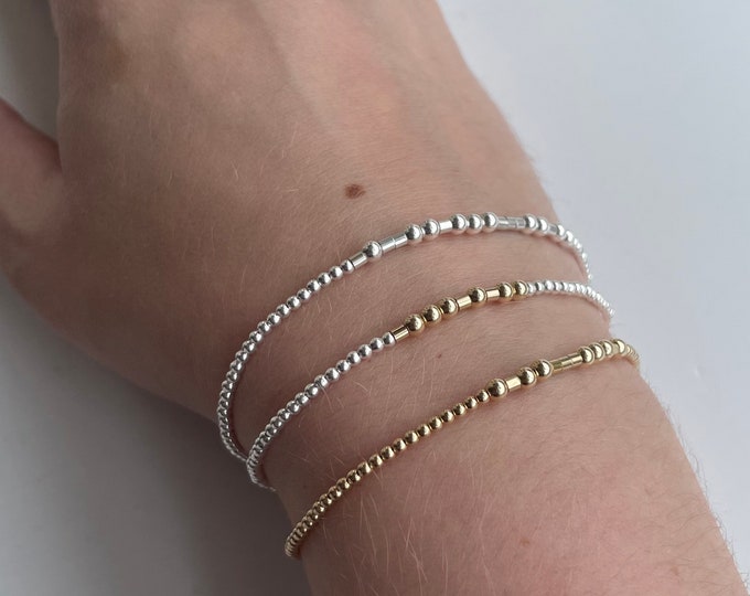 Custom Morse Code Beaded Bracelet - Thoughtful Gift, Delicate Jewelry for Her, Personalized jewelry