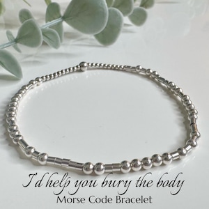 Sterling Silver Morse Code Bracelet, Secret Message, Friend Jewellery