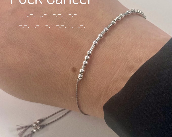 Fuck Cancer Empowering Morse Code Friendship Bracelet for Cancer Survivor and Fighters