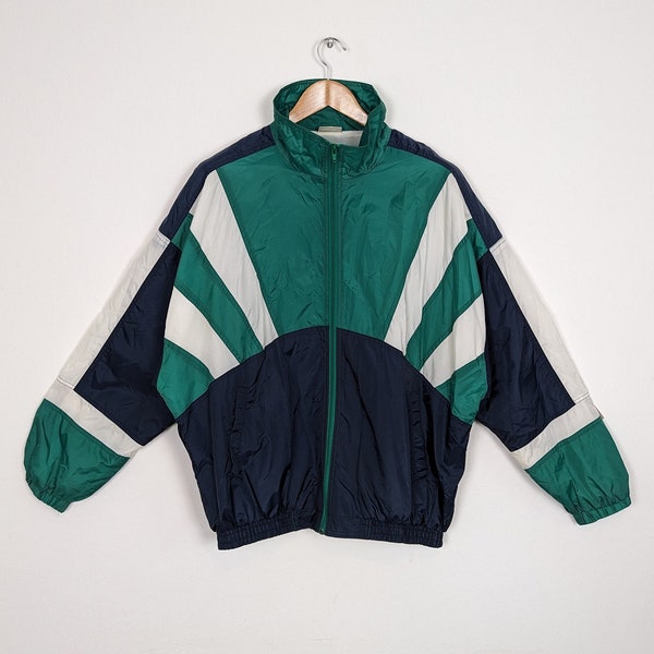 Vintage Jacke L Unisex | 90s Retro Vintage Trainingsjacke | Vintage Sportjacke | Retro Trainingsanzug Windbreaker