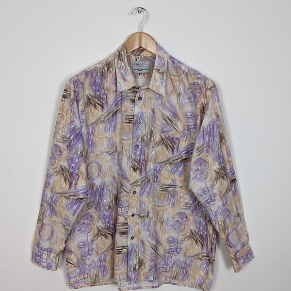 Camicia Vintage XL Unisex | Camicia vintage retrò anni '90 modello pazzo | Look oversize primavera autunno | Camicetta a maniche lunghe vintage | Aspetto retrò