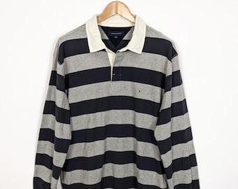 Vintage Tommy Hilfiger Sweatshirt XXL Unisex | 80s Retro Pullover Oversize | Vintage Polo Shirt | Langarm Polohemd | Frühling Herbst Look