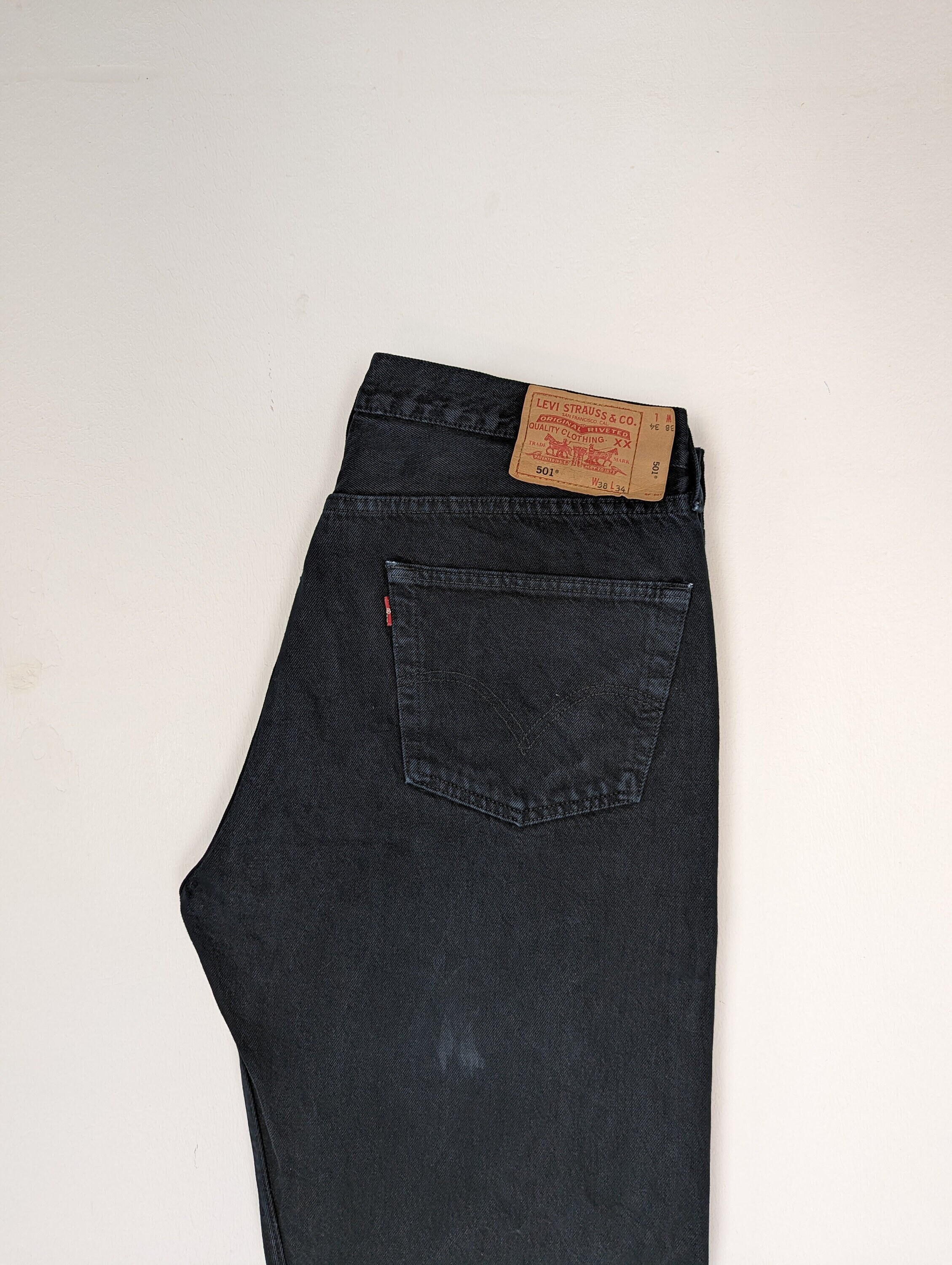 90s LEVI'S 501 BLACK DENIM W38 L34