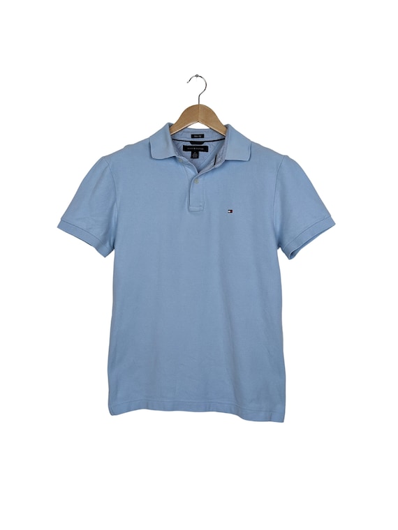 Shirt Etsy Unicolor Vintage Unicolor Size T-shirt Hilfiger Vintage Short Baby M - Sleeves Unisex 90\'s Tommy Polo Blue