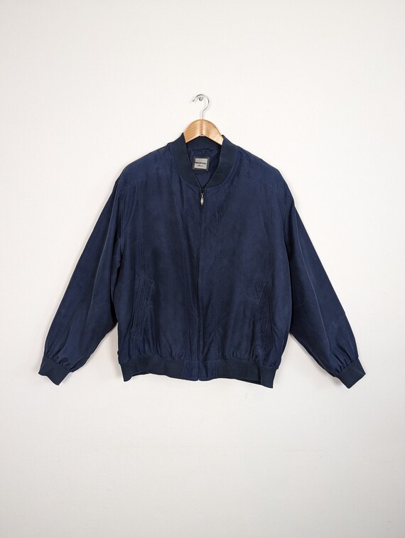 Vintage silk blouson XL unisex | 80s retro vintag… - image 1