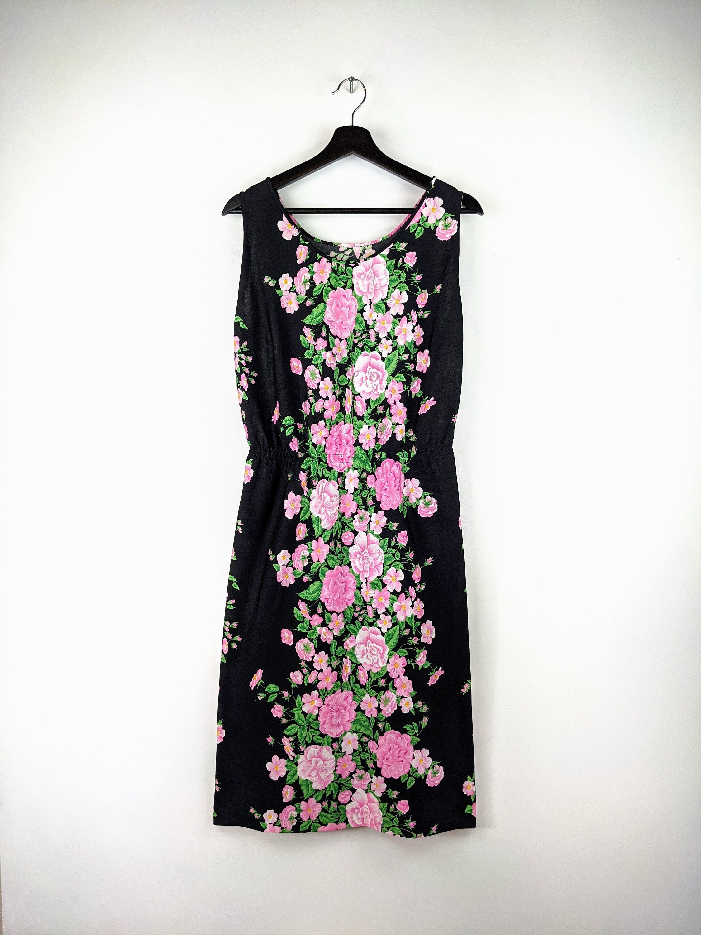 Vintage Floral Pattern Dress Size Large